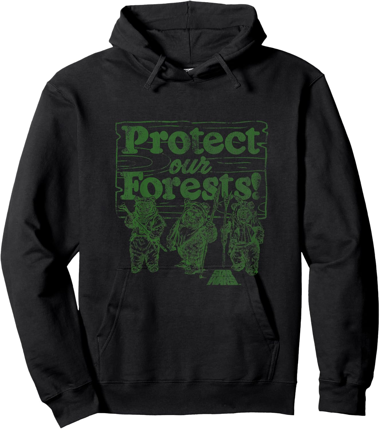 Kids Star Wars Classic Protect Our Forests Vintage Ewok Fighters Hoodie - Hoodie | Black