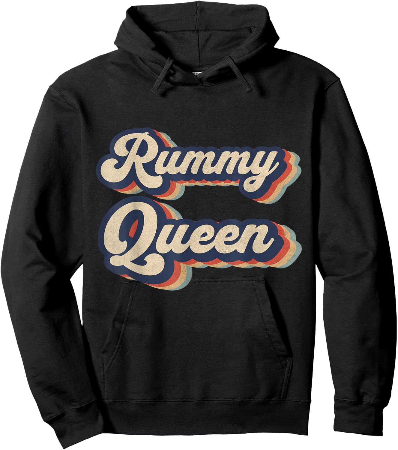Rummy Queen Vintage Design Funny Rummy Card Game Hoodie - Hoodie | Black