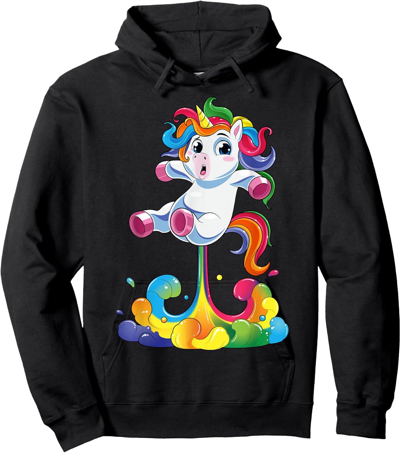Unicorn Shirt Funny Magical Fart Unicorn Farting Rainbow Hoodie - Hoodie | Black