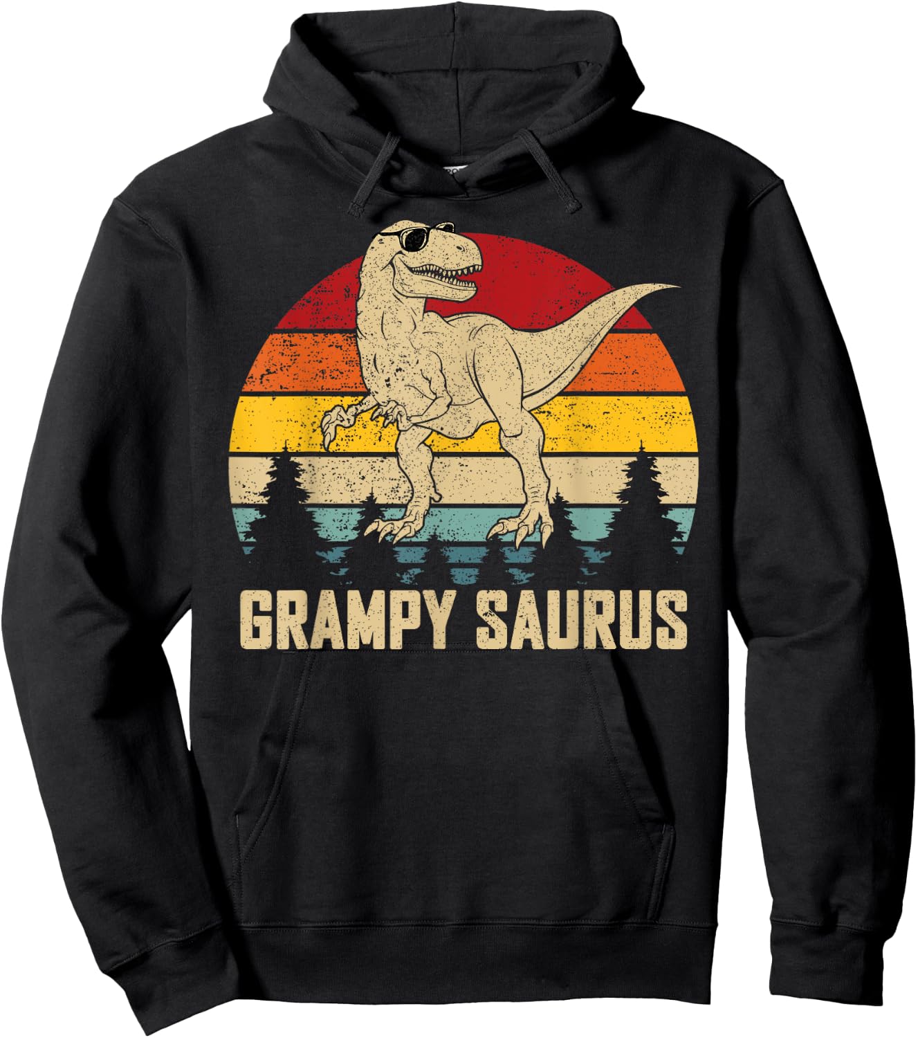 Grampysaurus T rex Dinosaur Dad Father's Day Grampy Hoodie - Hoodie | Black