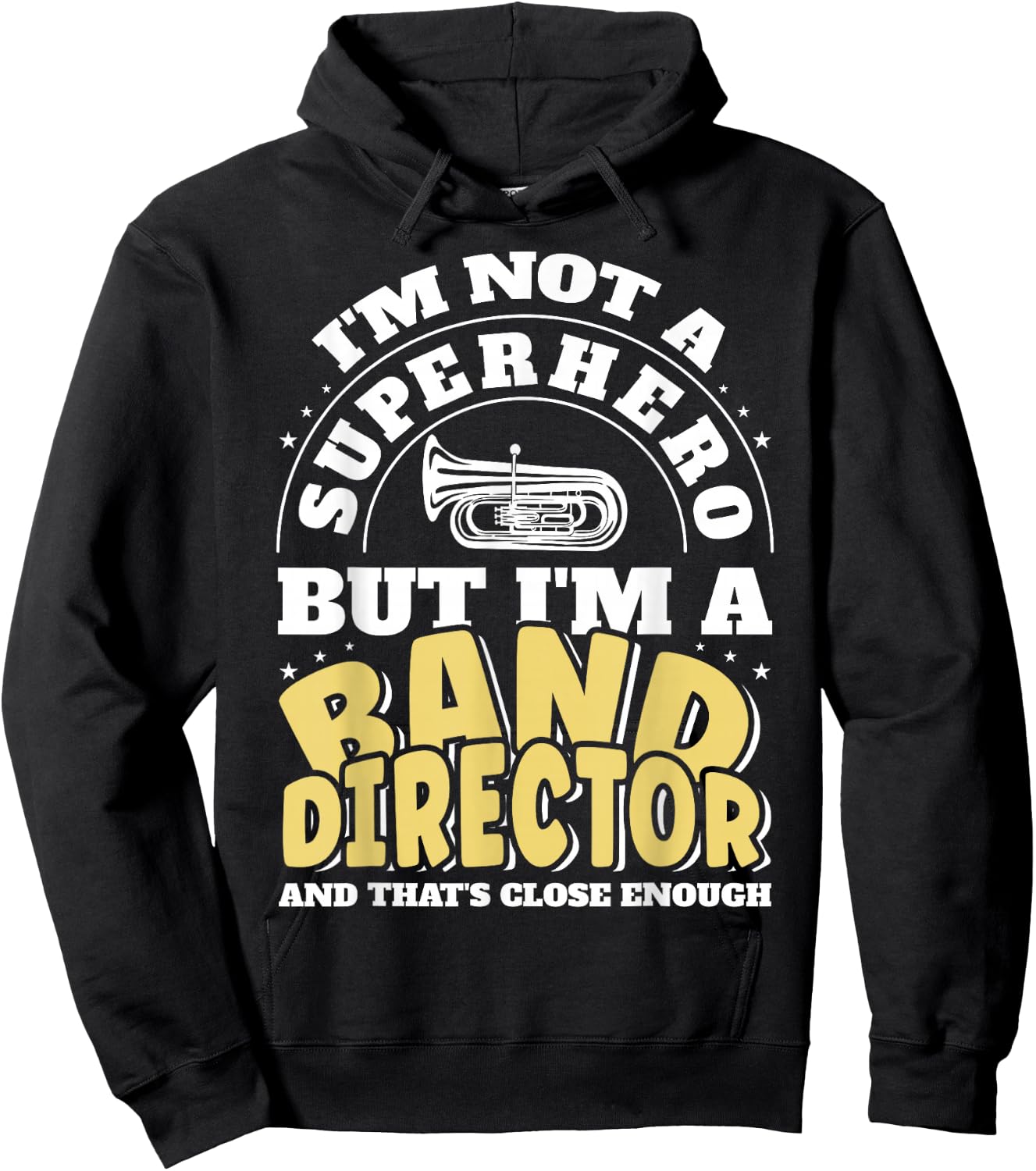 Band Director Superhero Funny Marching Band Hoodie - Hoodie | Black