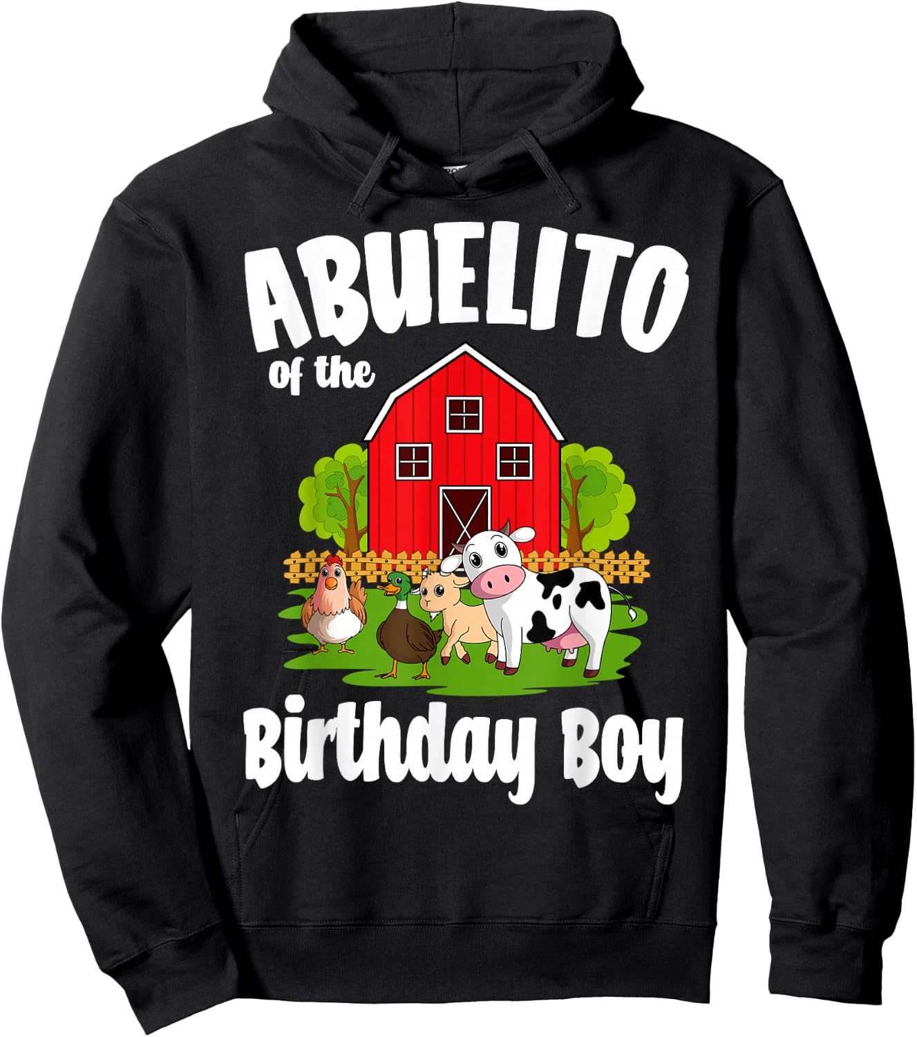 Abuelito Of The Birthday Boy Farm Animal Bday Party Hoodie - Hoodie | Black