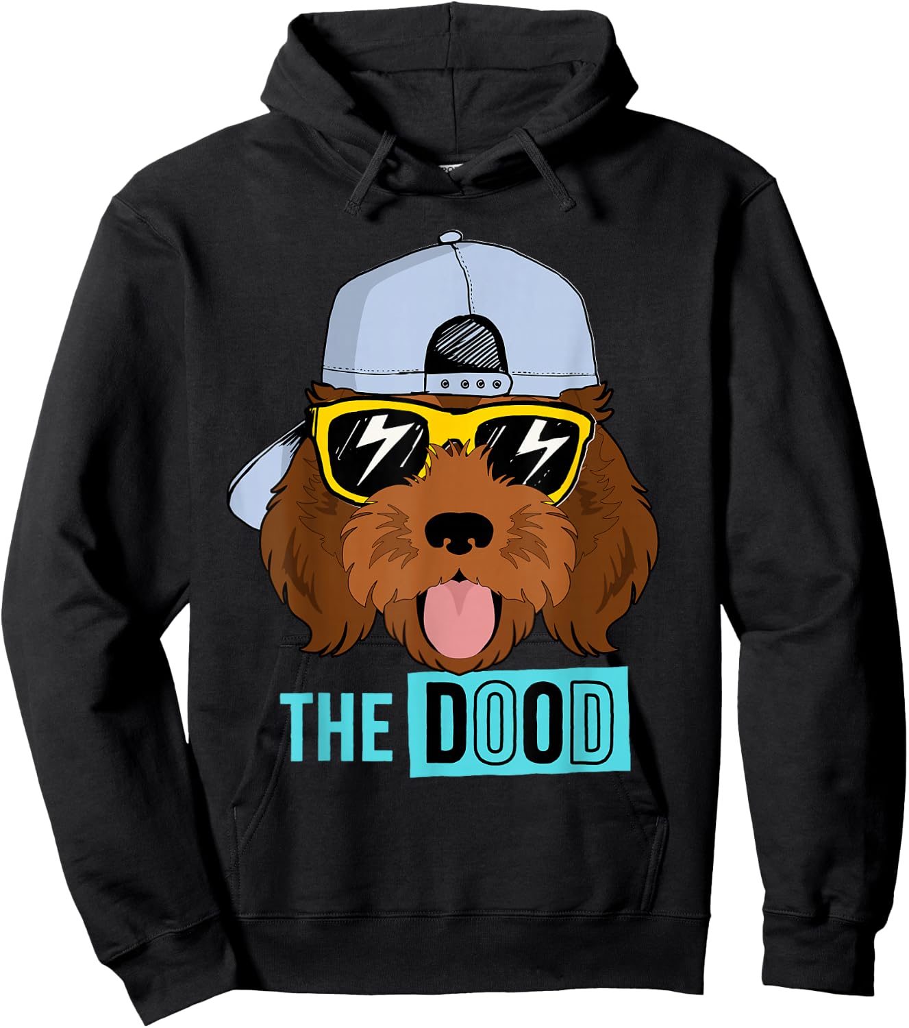 Chocolate Golden Doodle Dog, The Dood Brown Gooldendoodle Hoodie - Hoodie | Black