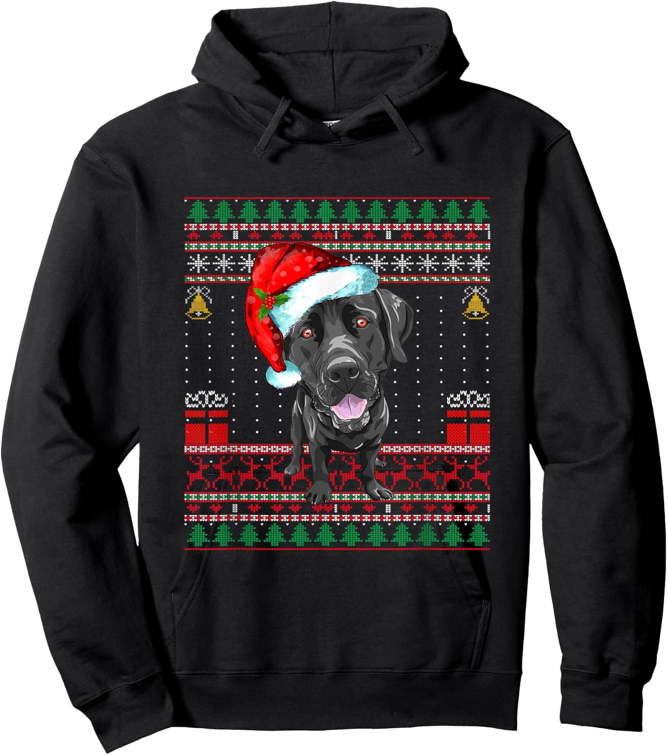 Black Lab Labrador Christmas Dog Owner Ugly Sweater Funny Hoodie - Hoodie | Black