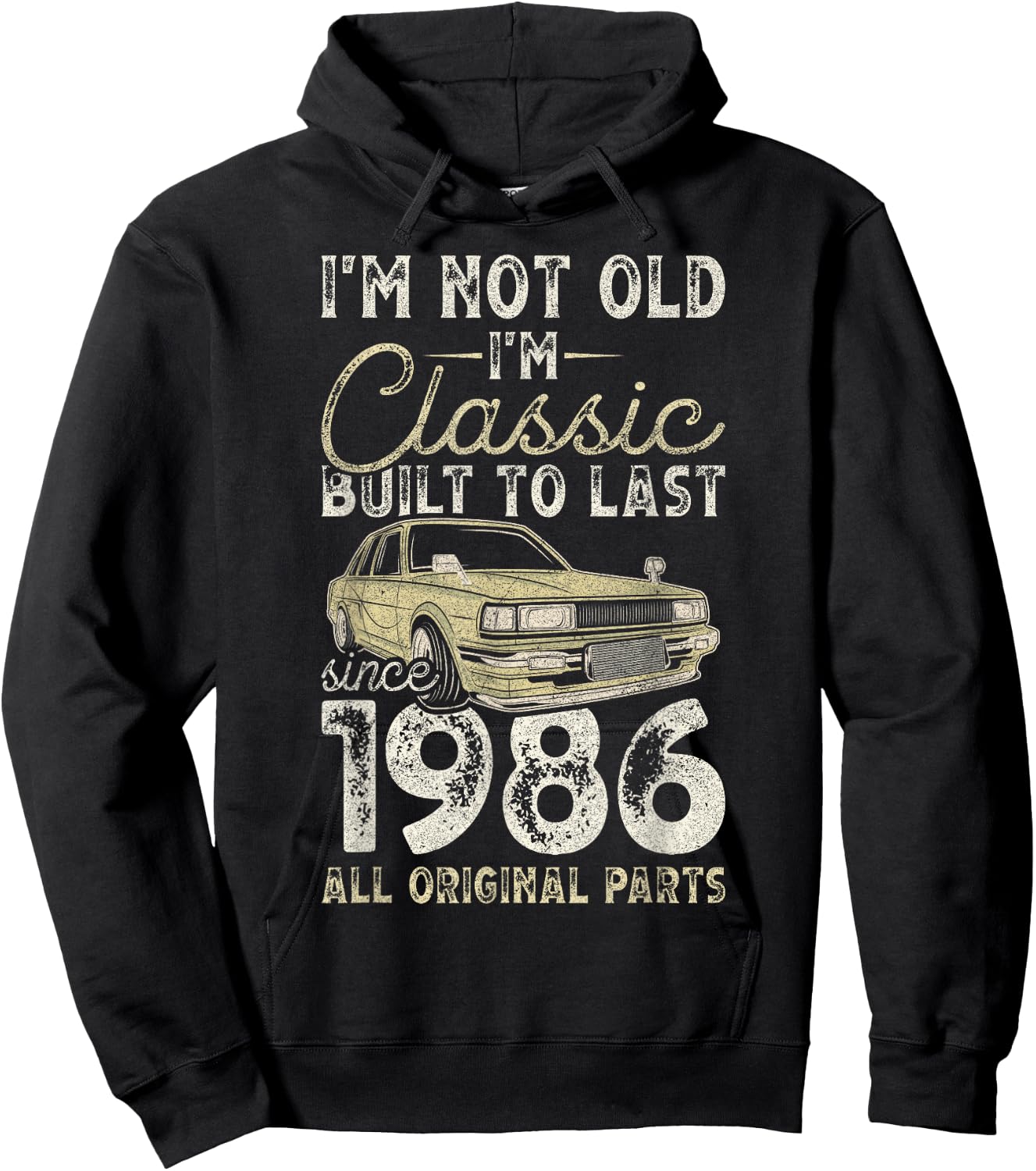 39th Birthday, Since 1986, Classic Car, 39 Year Old Hoodie - Hoodie | Black