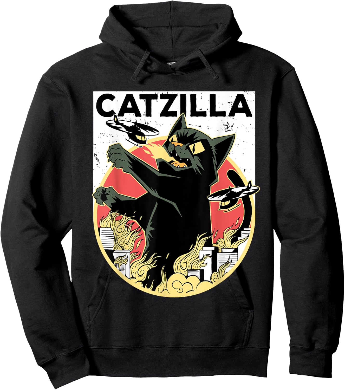 CATZILLA Black Cat Apparel | Catzilla Hoodie - Hoodie | Black