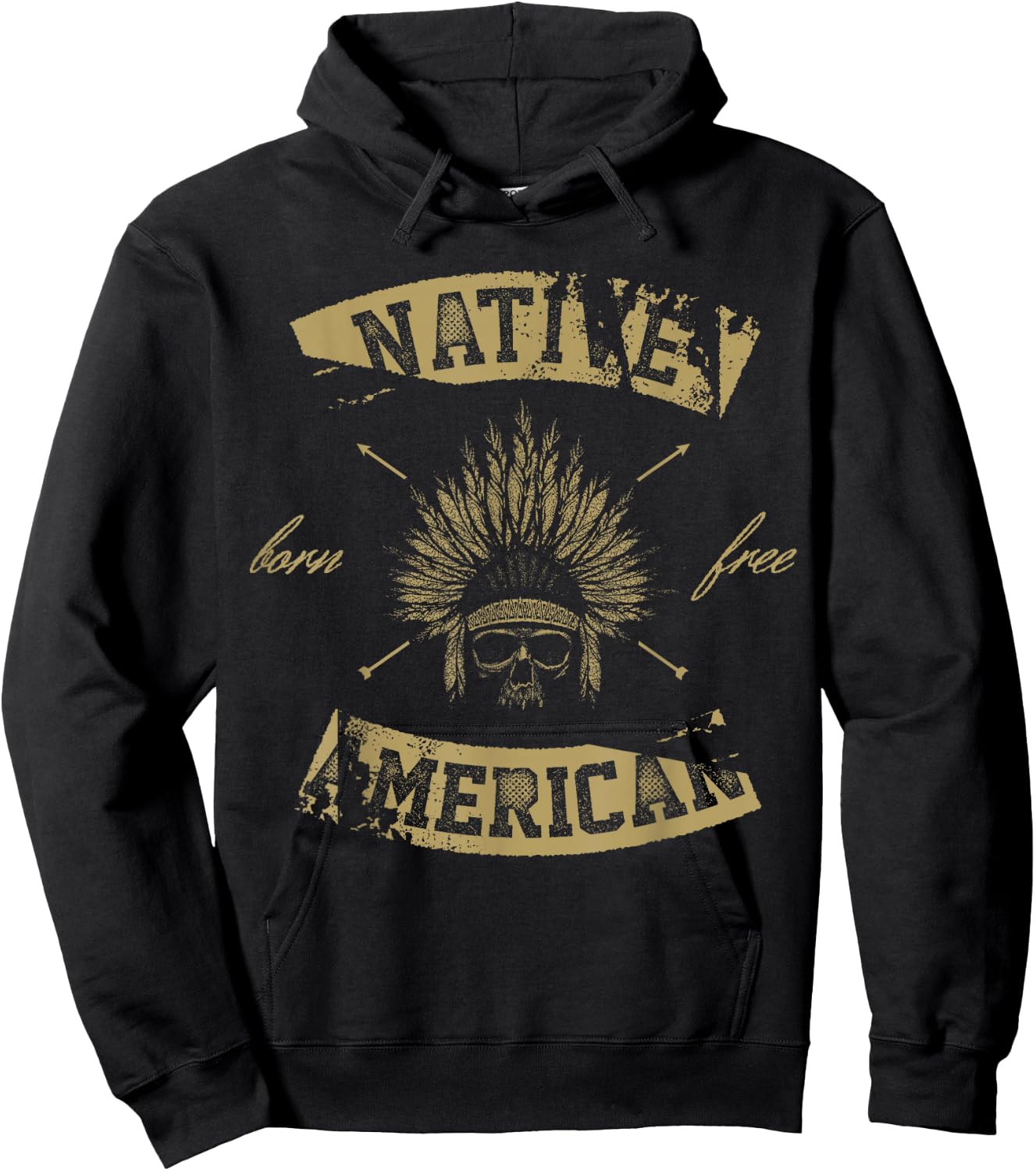 Native American Born Free Hoodie - Hoodie | Black