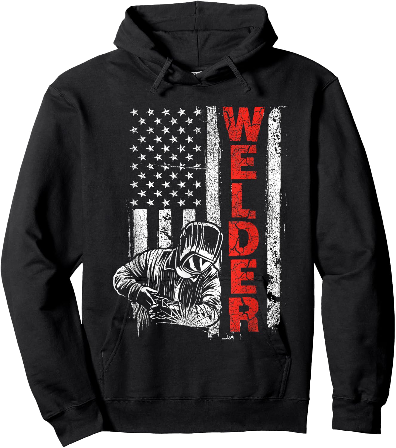 Welder - USA American Welding Worker Metalworking Lover Small Hoodie - Hoodie | Black
