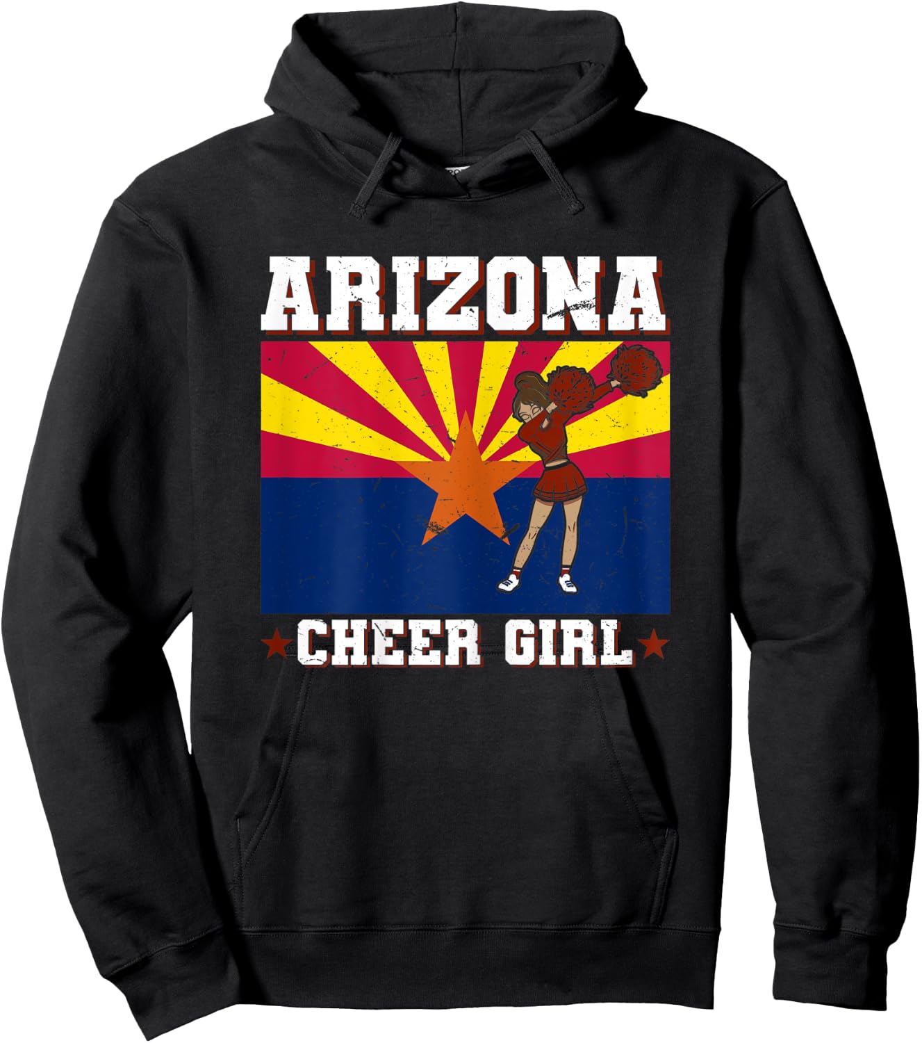 Cheerleading Teen Dabbing Cheerleader Graphic Arizona Hoodie - Hoodie | Black
