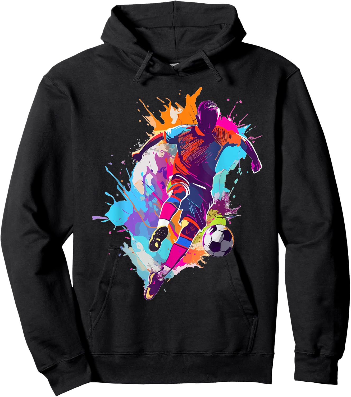 Soccer player Paint splash Hoodie - Hoodie | Black