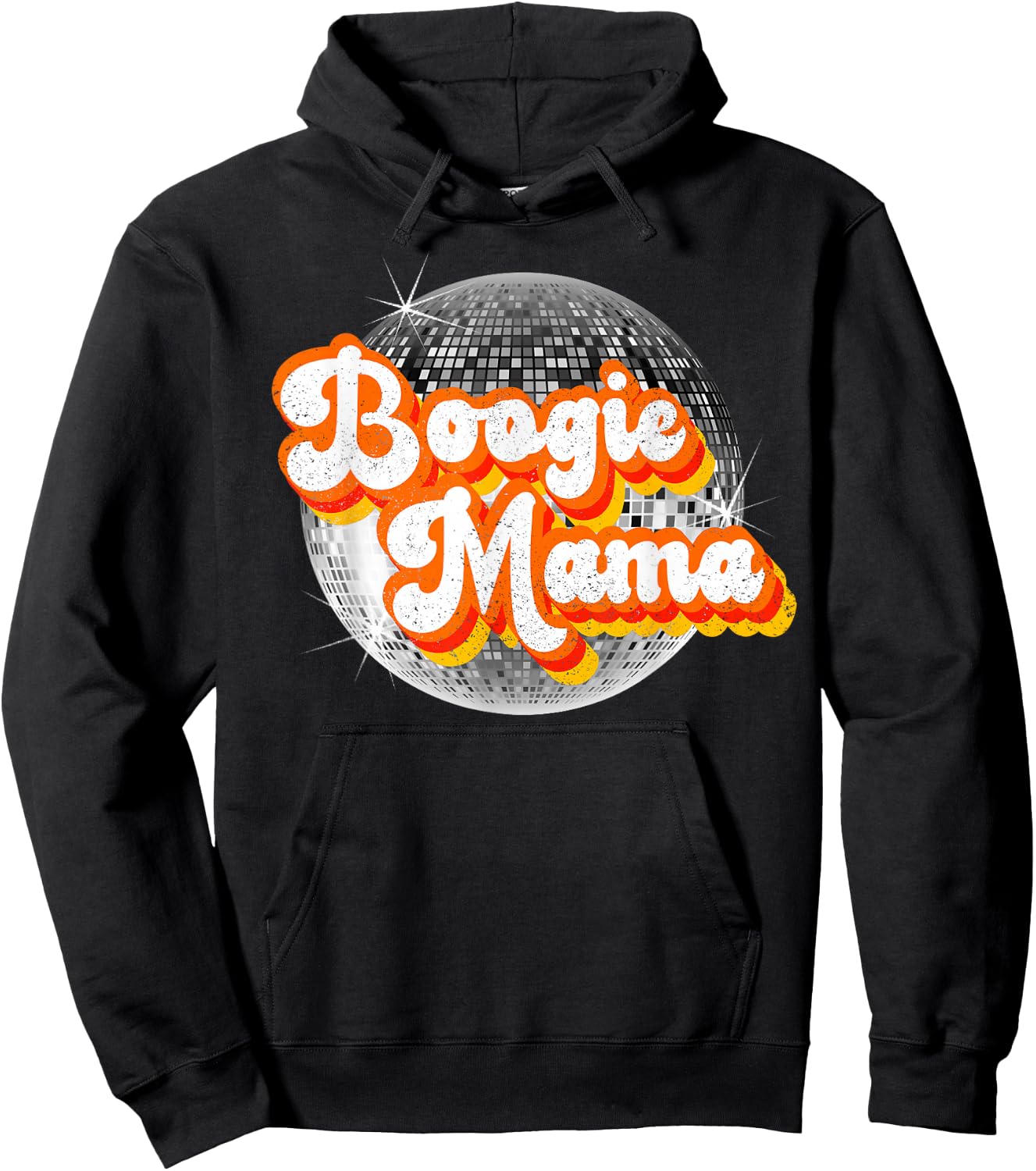 Funky Vintage Retro Disco Dancer 70s Boogie Mama Party Theme Hoodie - Hoodie | Black