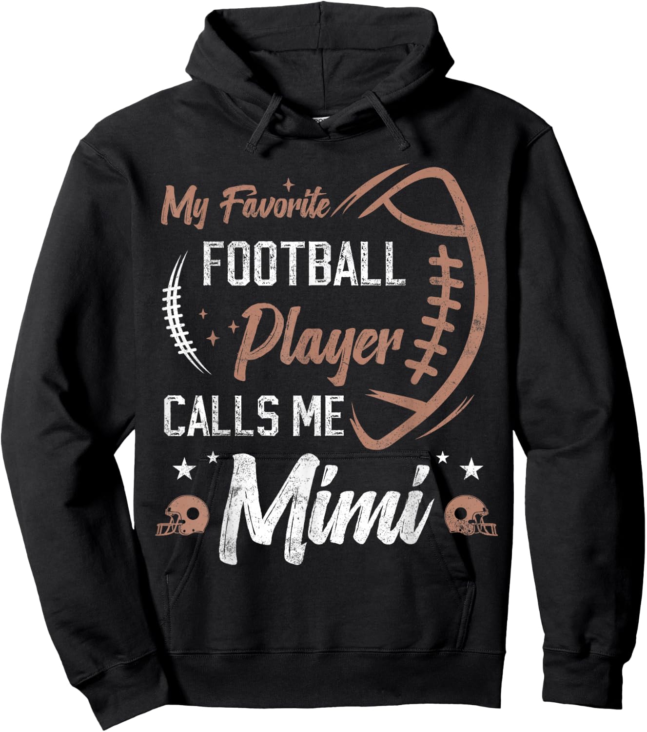 my favorite Football player calls me mimi, Football grandma Hoodie - Hoodie | Black