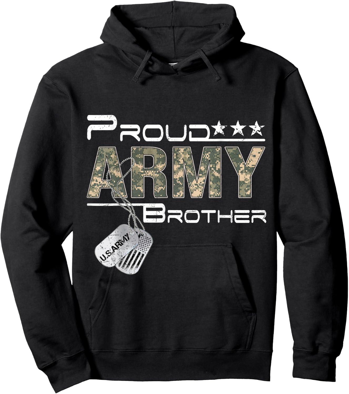 Proud Army Brother Army Graduation Brother US Army Brother Hoodie - Hoodie | Black
