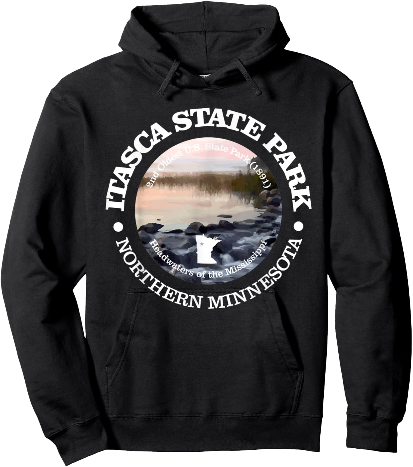Itasca State Park Funny Minnesota Itasca State Park Hoodie - Hoodie | Black