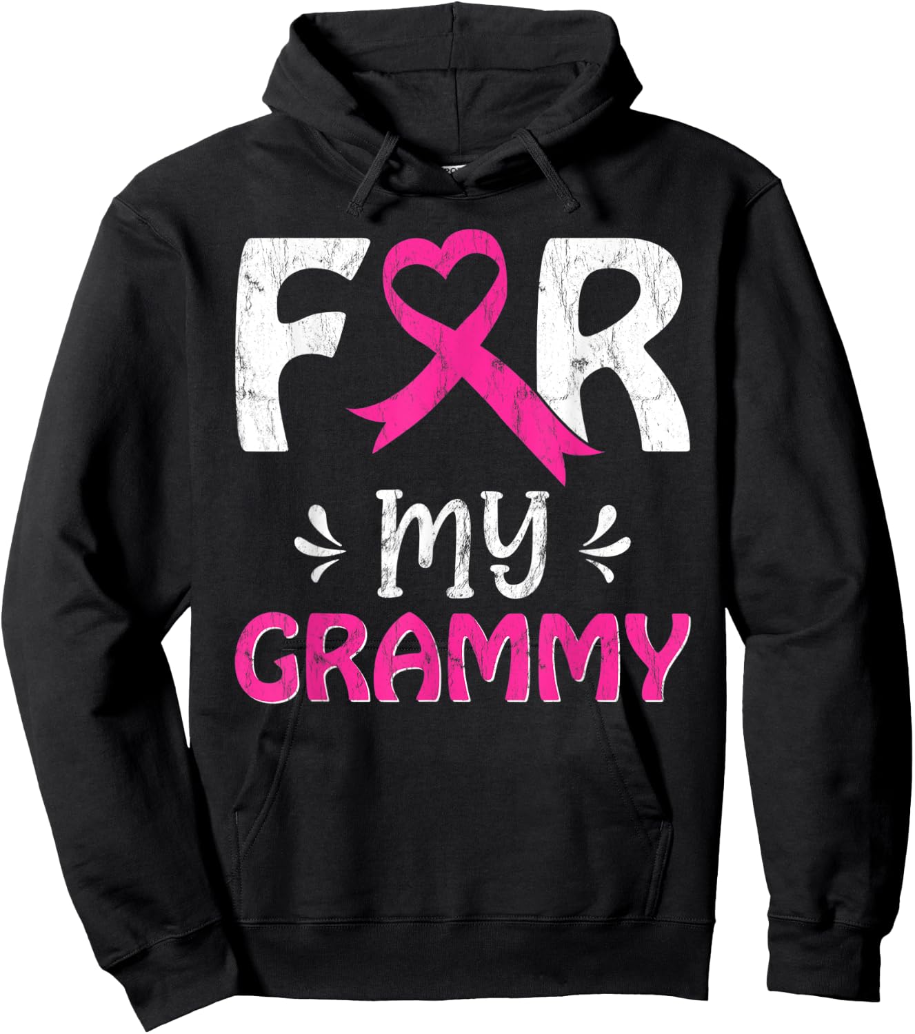 Pink Ribbon For My Grammy Breast Cancer Awareness Day Hoodie - Hoodie | Black