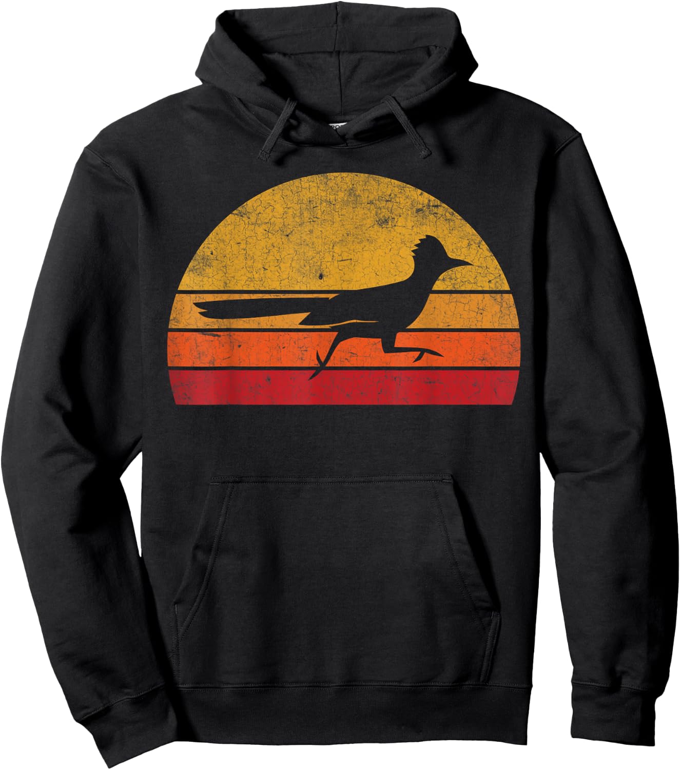 Vintage Roadrunner Lover Retro Art Animal Hoodie - Hoodie | Black