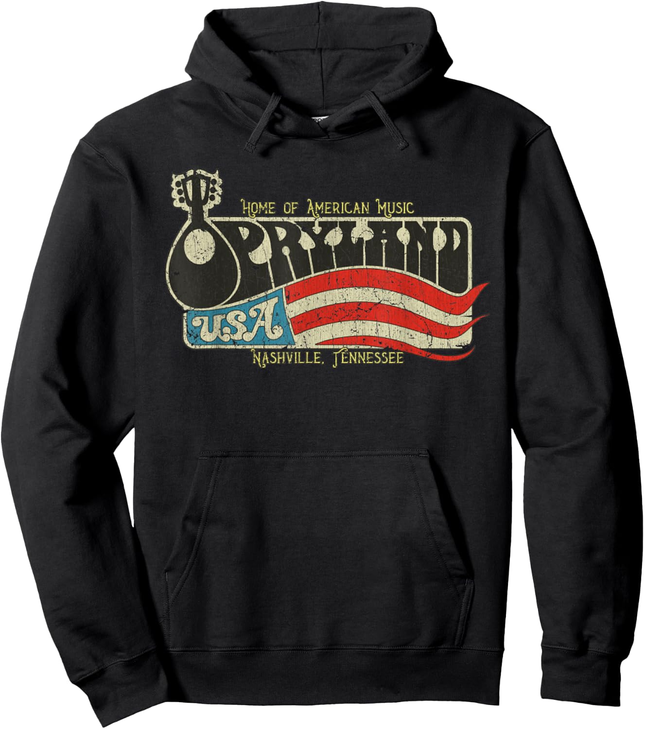Vintage Opryland Vintage 1972 Tennessee USA Flag Women Men Hoodie - Hoodie | Black