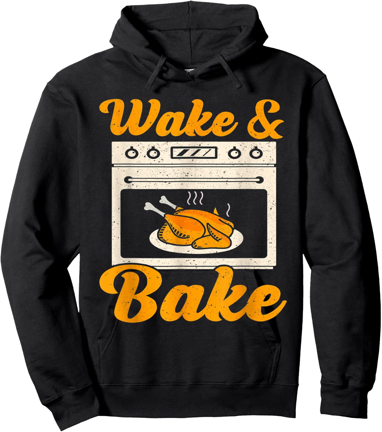 Wake Bake Turkey Feast Meal Dinner Chef Funny Thanksgiving Hoodie - Hoodie | Black