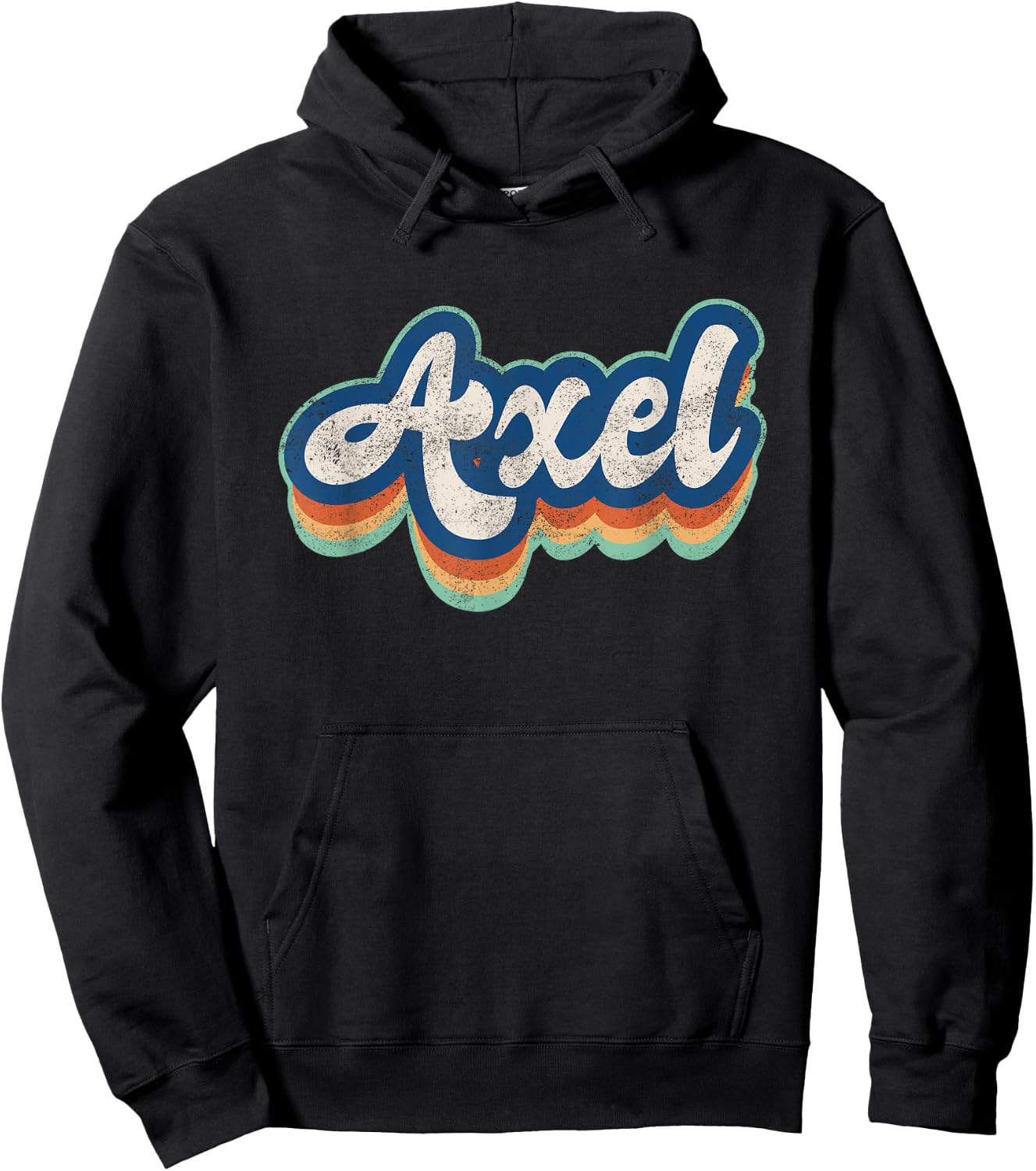 Axel First Name Boy Vintage Style 70s 80s Personalized Hoodie - Hoodie | Black