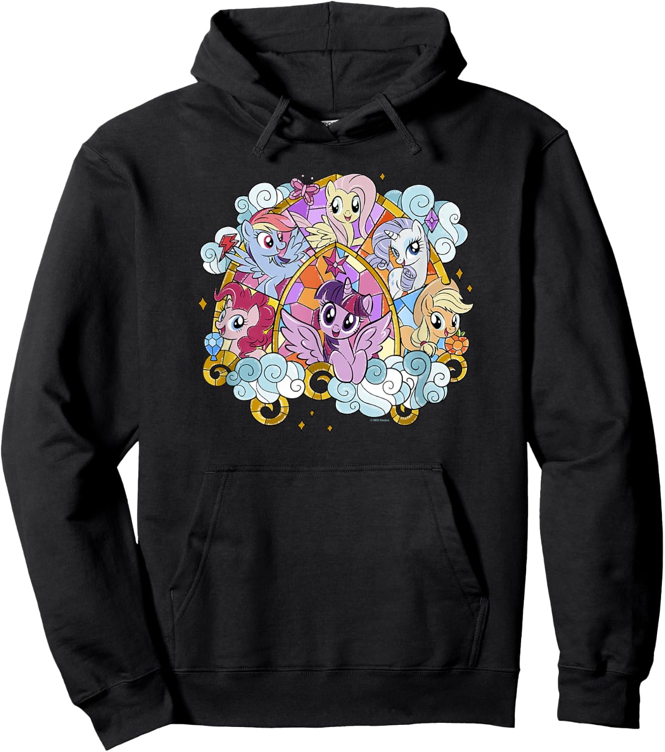 My Little Pony: Friendship is Magic Stained Glass Pony Group Hoodie - Hoodie | Black