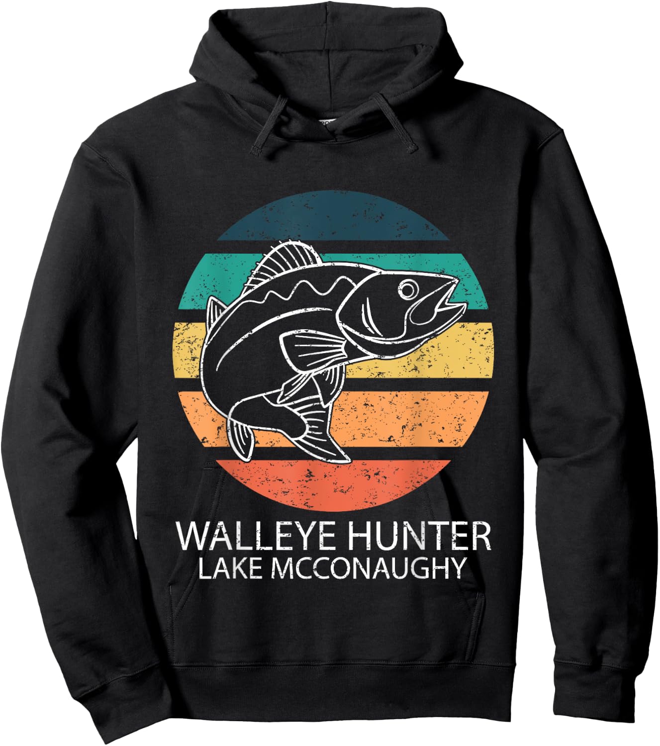 Walleye Hunter Lake Mcconaughy Hoodie - Hoodie | Black