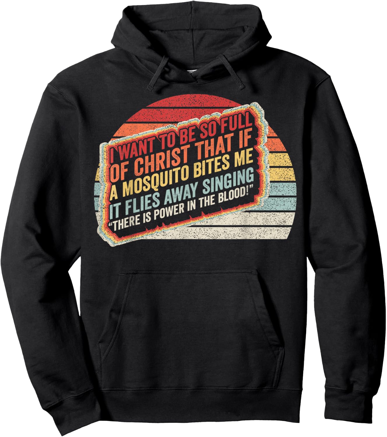 Vintage Retro Christian Mosquito Joke Funny Deluxe Hoodie - Hoodie | Black