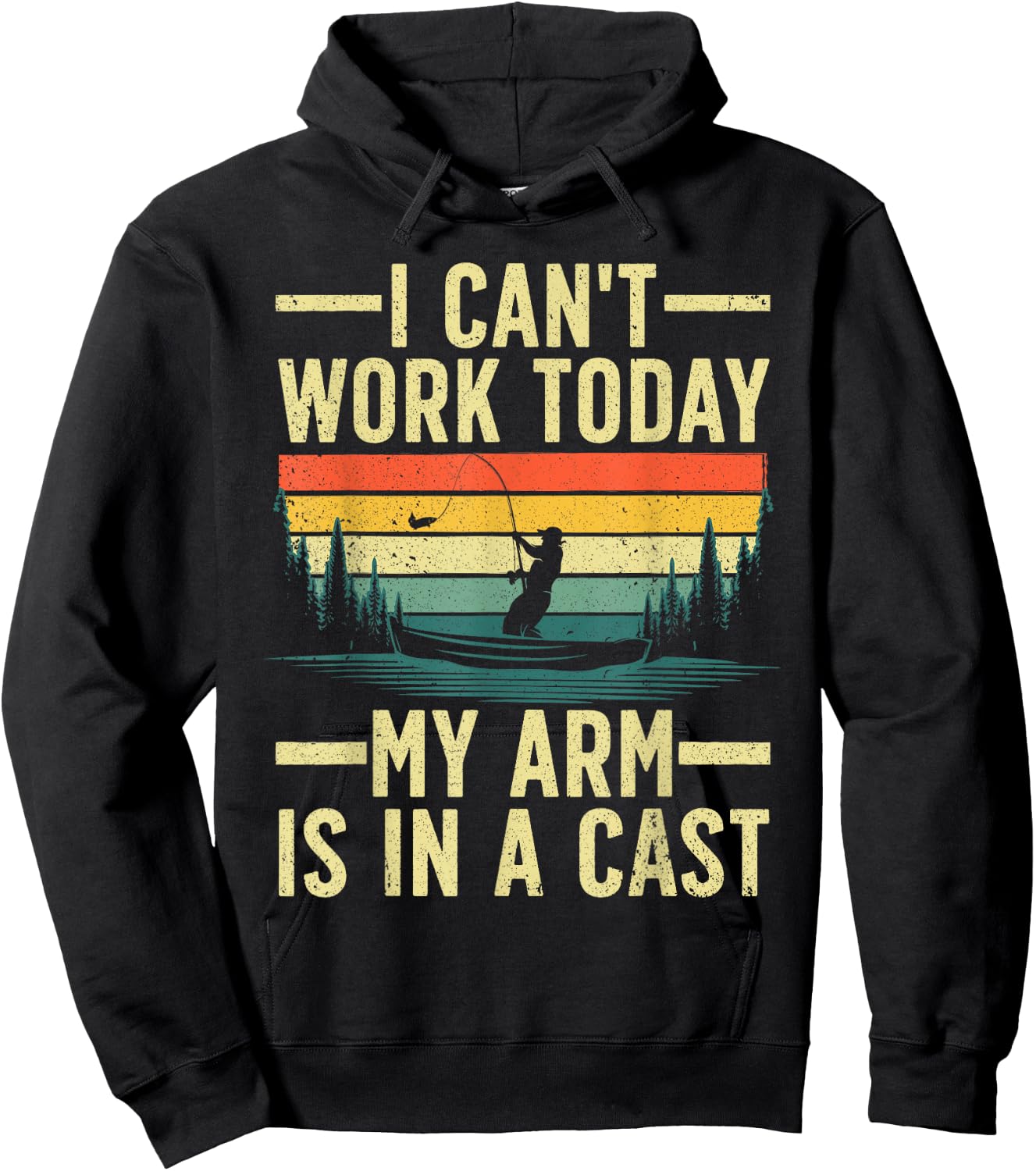 Funny Fishing Women Fisherman Arm Cast Fish Hunting Hoodie - Hoodie | Black