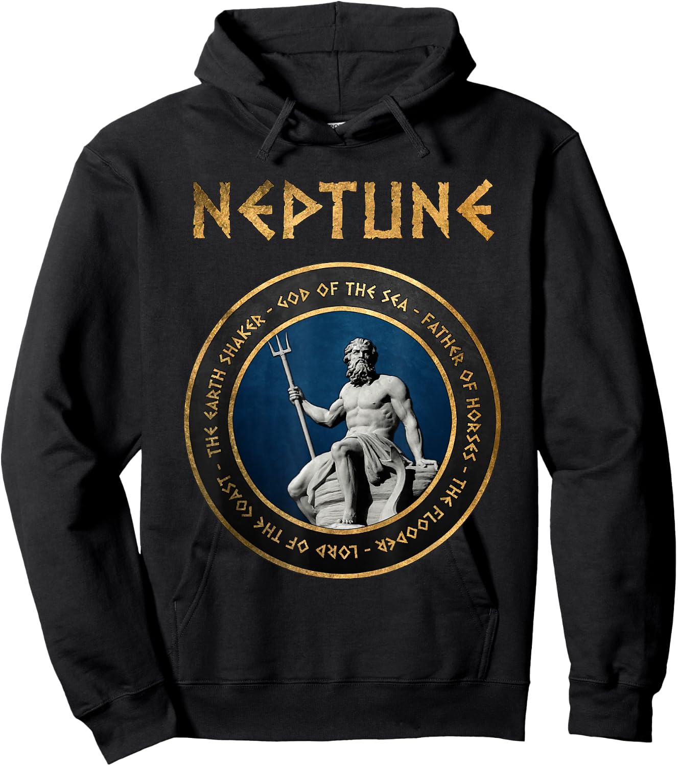 Neptune Ancient Roman Sea God Symbol Hoodie - Hoodie | Black
