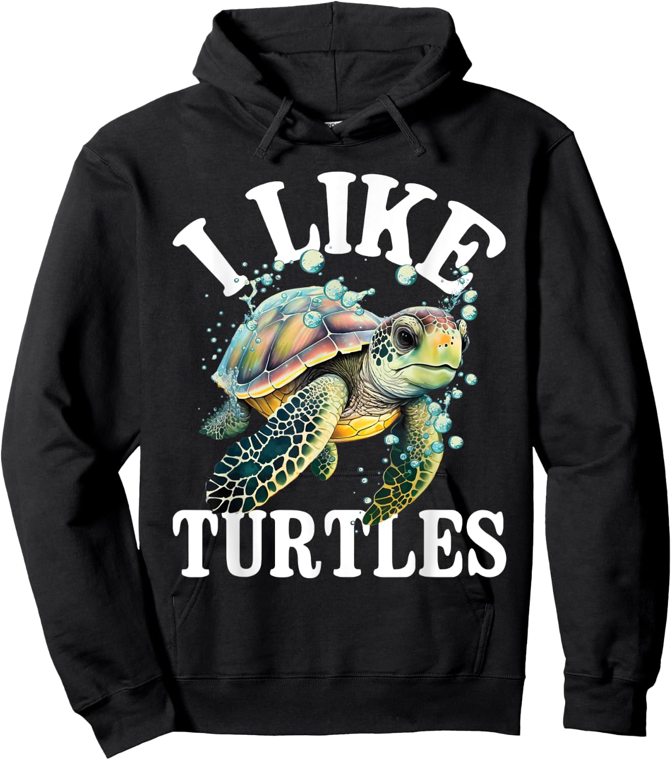 I Like Turtles - Sea Animal Reptile Lover Zoologist Zoology Hoodie - Hoodie | Black