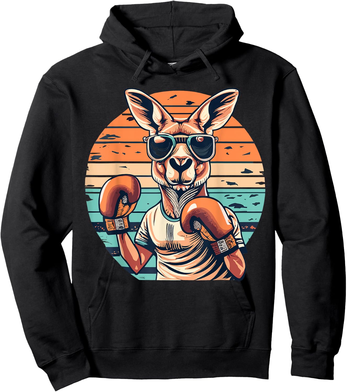 Boxing Roger | Australian Kangaroo | Boxing Boxer Kangaroo Hoodie - Hoodie | Black