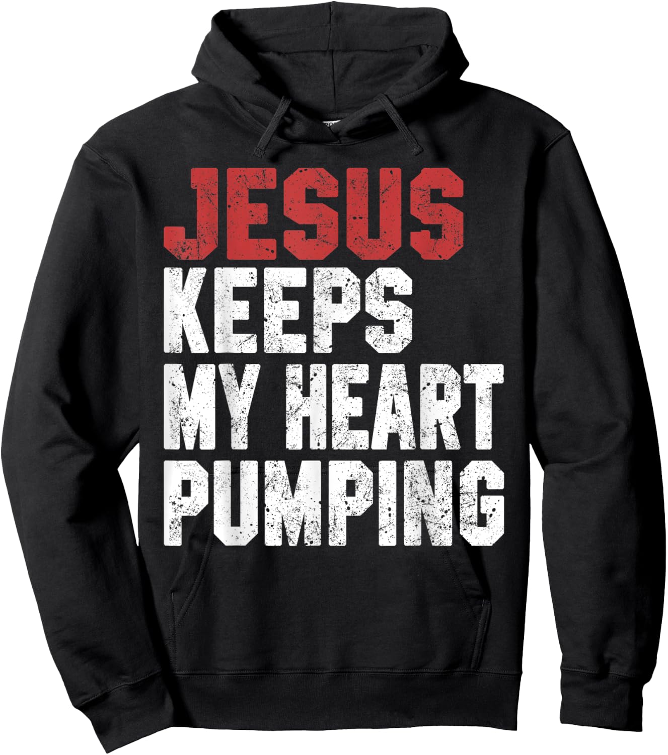 Jesus Keeps My Heart Pumping Christian Worship Women Faith Hoodie - Hoodie | Black