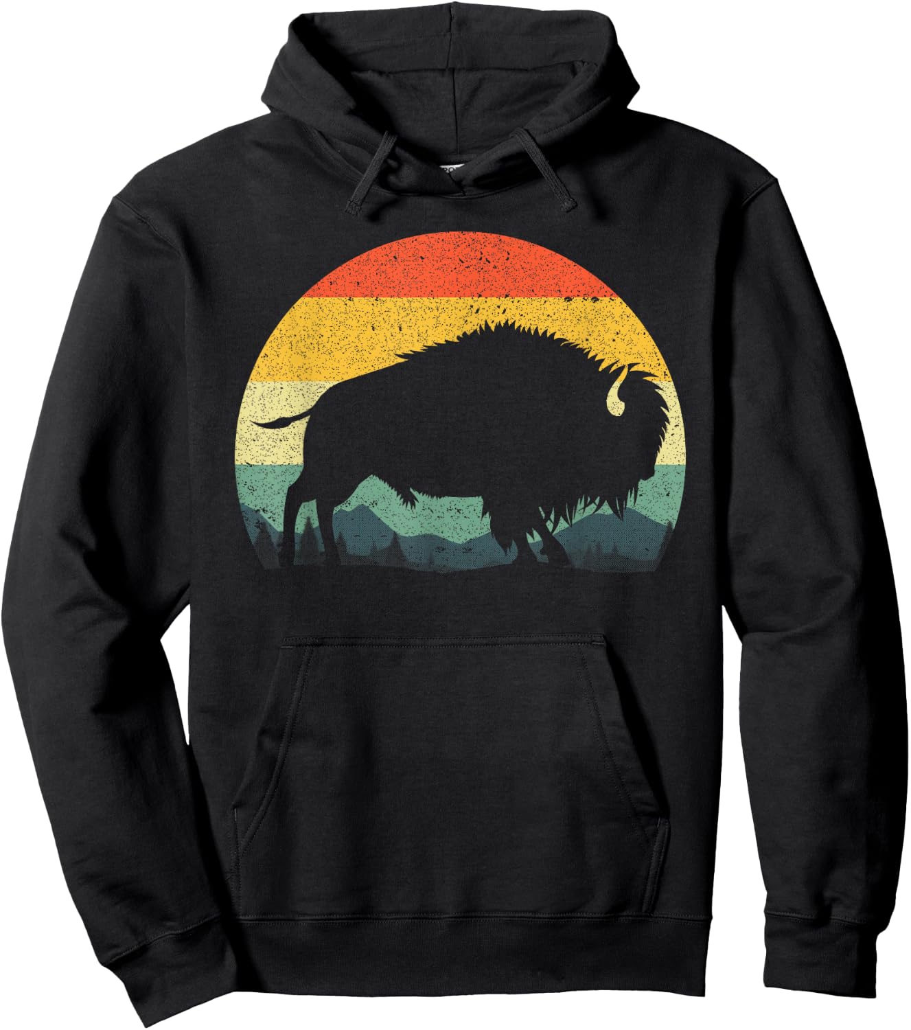 Cool Bison Design Women Kids Buffalo Bison Lovers Hoodie - Hoodie | Black