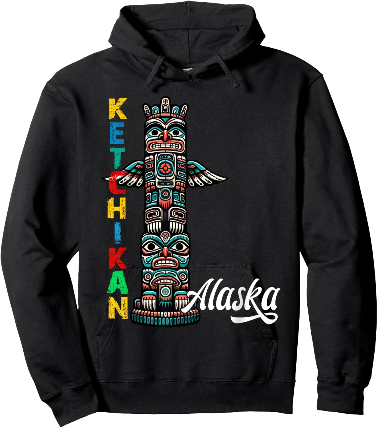 Ketchikan Alaska Totem Pole Ketchikan Alaska Souvenir Hoodie - Hoodie | Black
