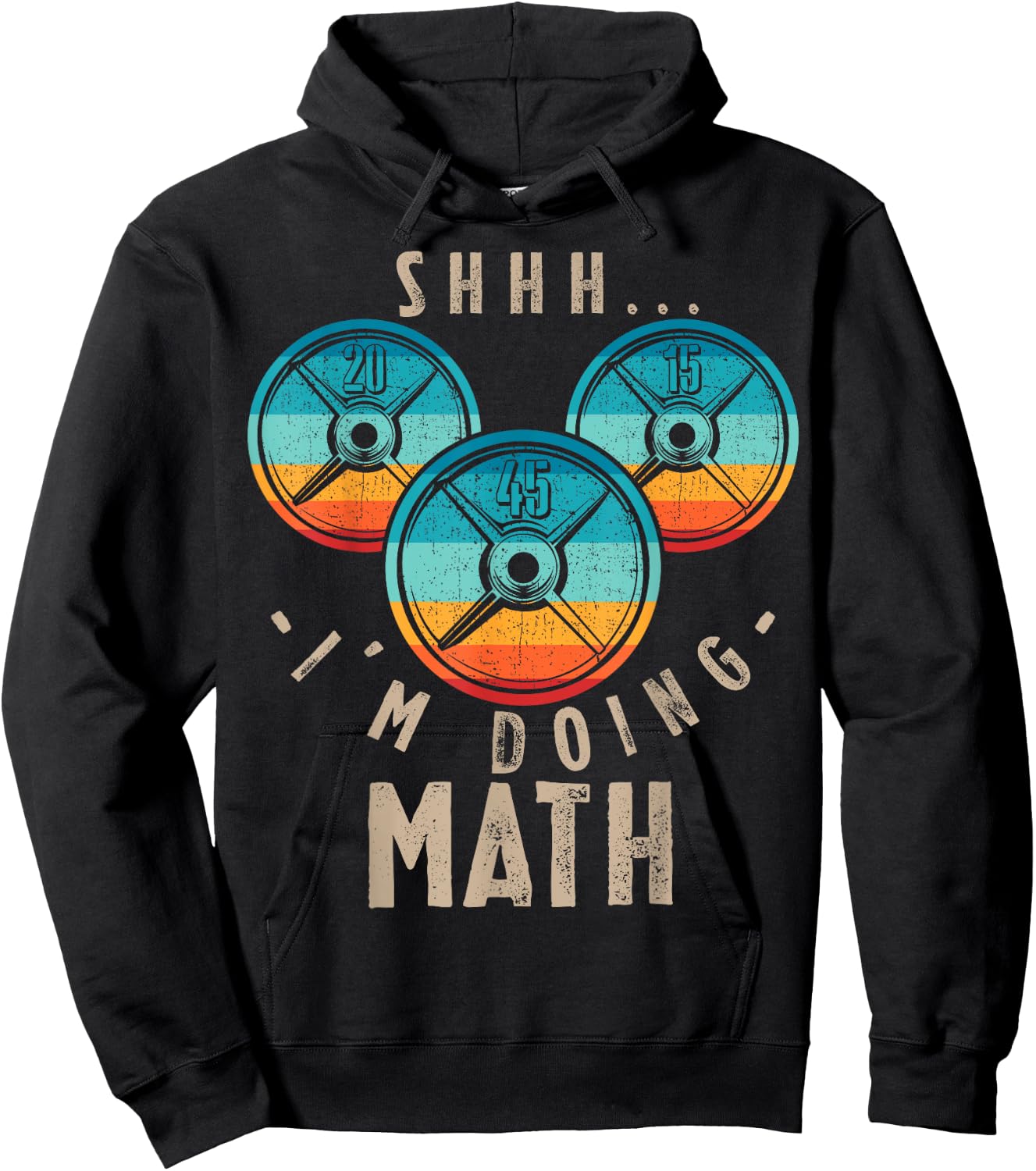 Shhh I'm Doing Math Funny Weightlifting Fitness Workout Hoodie - Hoodie | Black