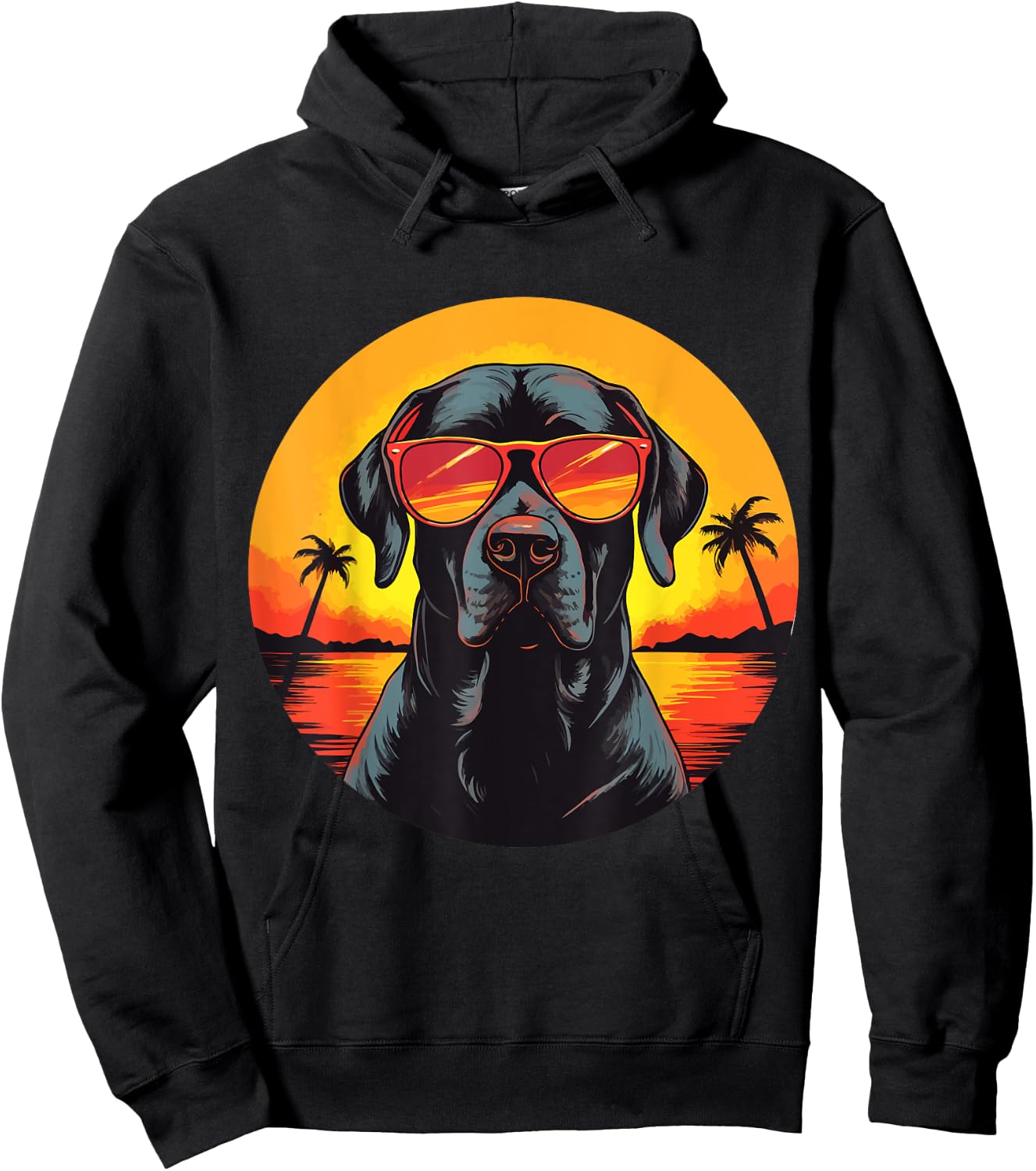 Labrador Retriever Lab Dog Breed Pet with Sunglasses Hoodie - Hoodie | Black