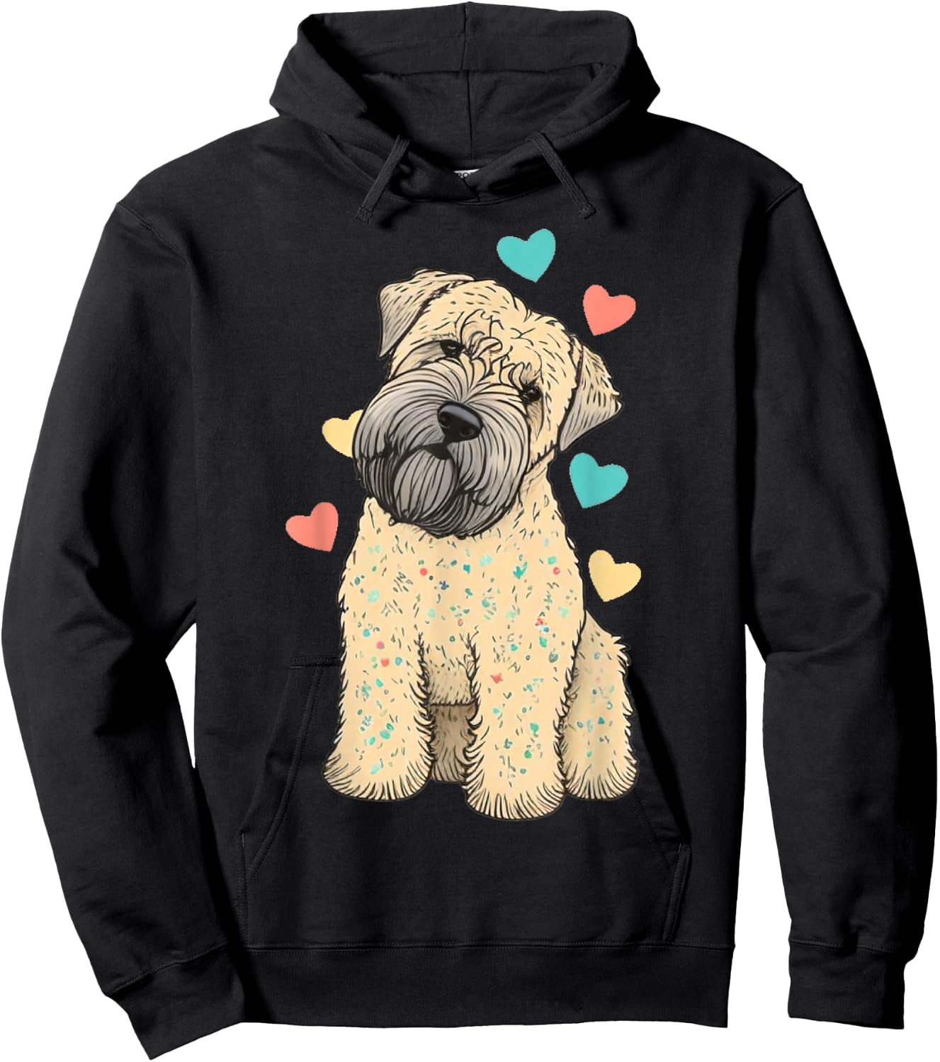 I Love My Soft Coated Wheaten Terrier Dog Valentines Heart Hoodie - Hoodie | Black