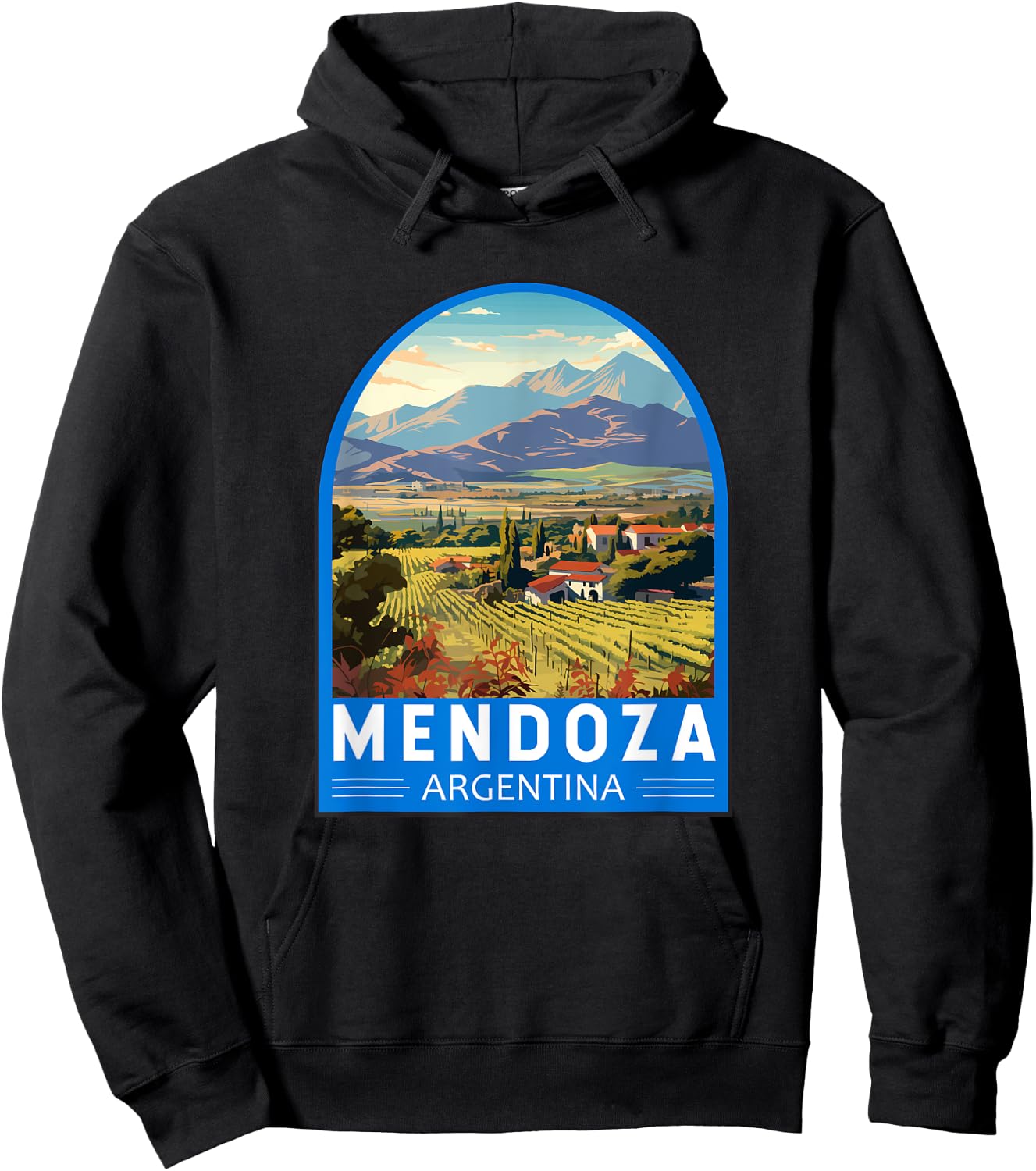 Mendoza Argentina Retro Emblem Vintage Hoodie - Hoodie | Black