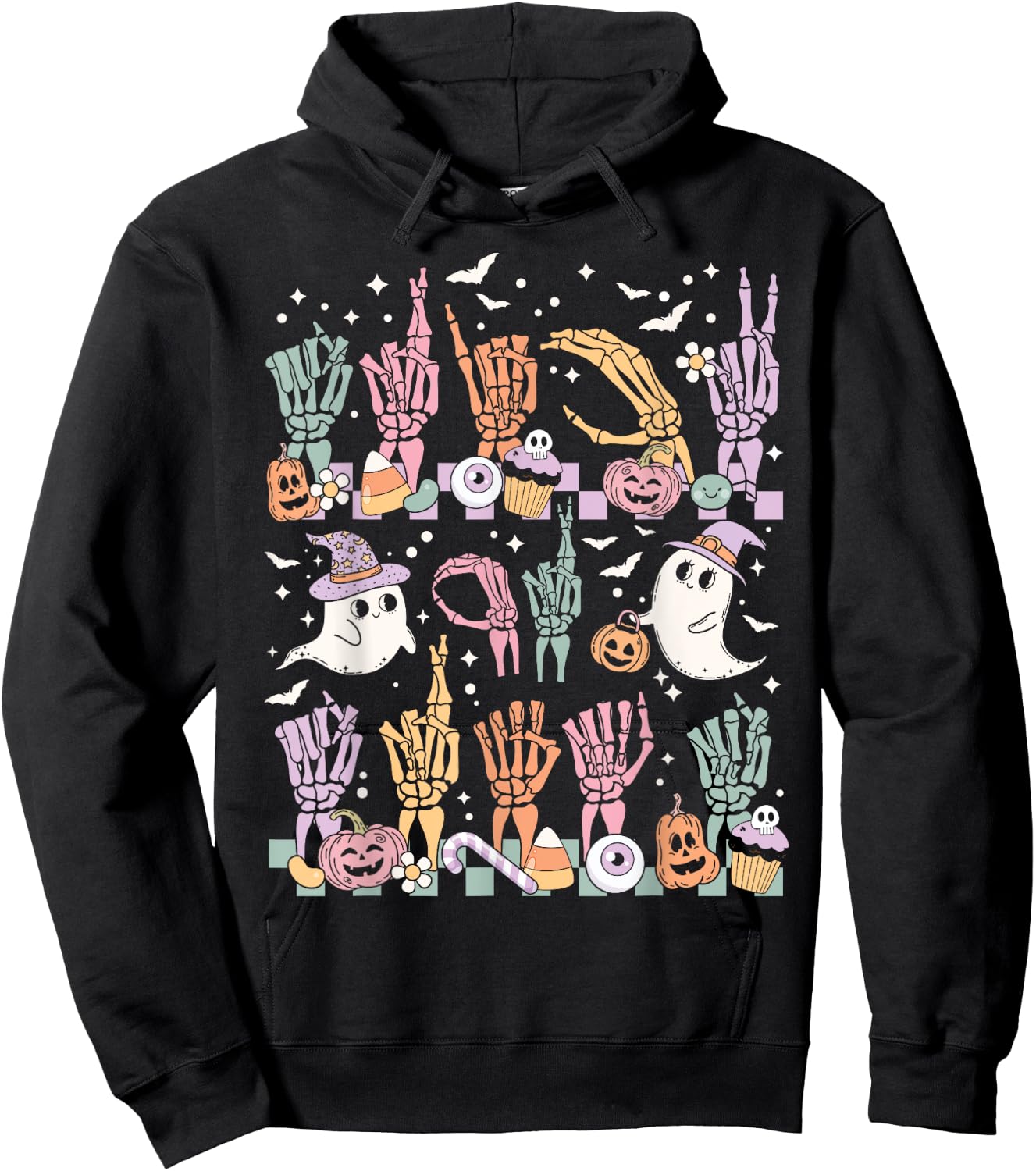 Trick or Treat ASL Hands American Sign Language Halloween Hoodie - Hoodie | Black
