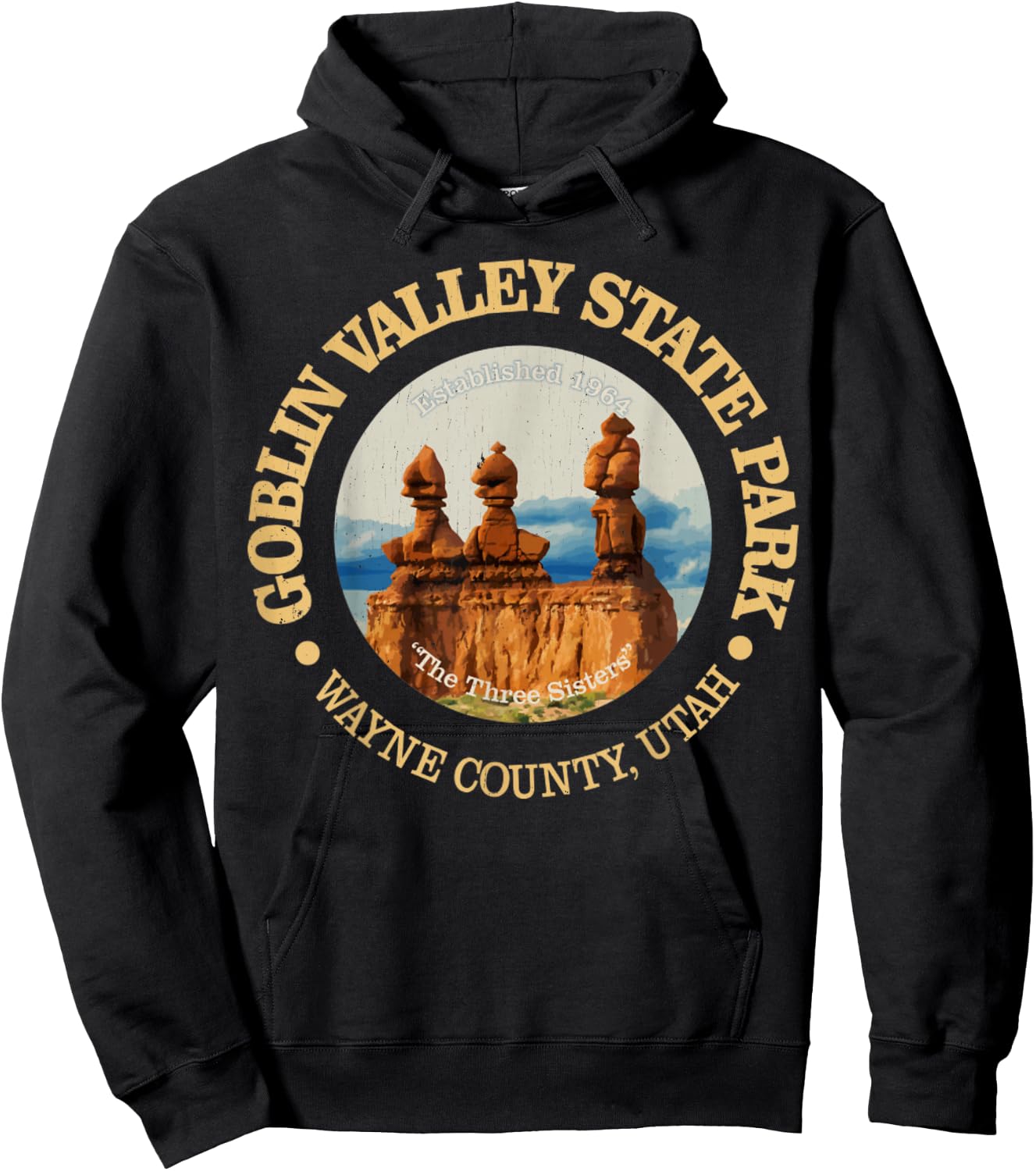 Goblin Valley State Park, Utah Vintage Natural Wonders Hoodie - Hoodie | Black