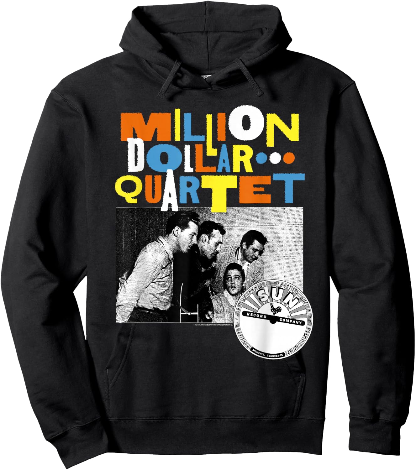 Million Dollar Quartet Multicolor Logo Black and White Photo Hoodie - Hoodie | Black
