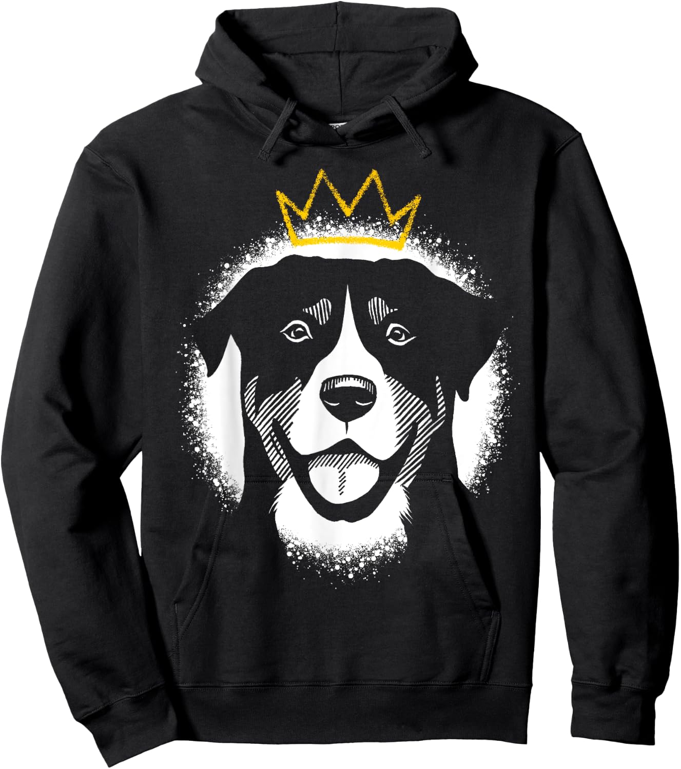 Greater Swiss Mountain Dog with Crown Hoodie - Hoodie | Black