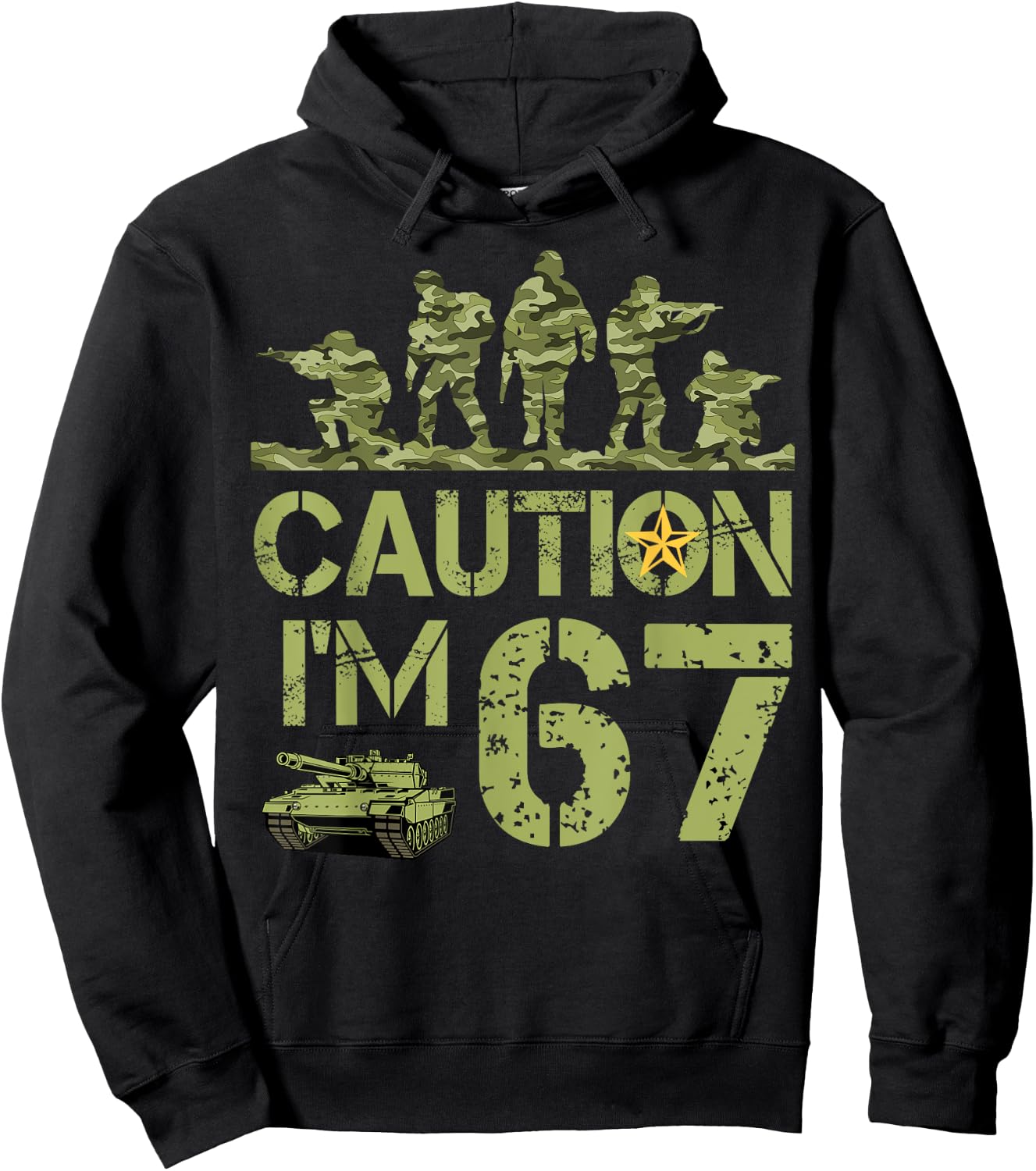 67th Birthday Military I'm 67 Year Old Camo 67 Birthday Hoodie - Hoodie | Black