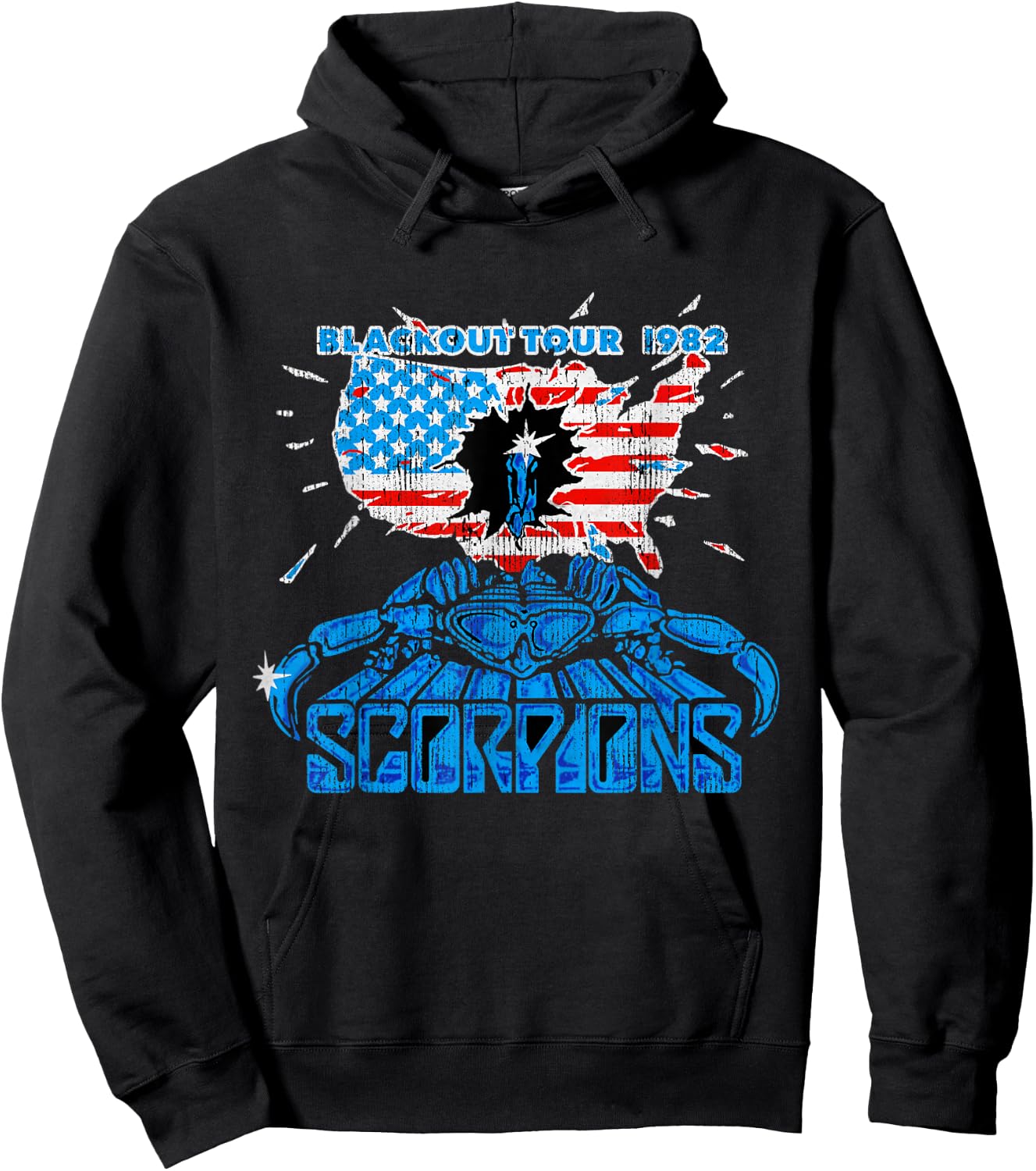 Official Scorpions Blackout USA Tour 1982 Small Hoodie - Hoodie | Black