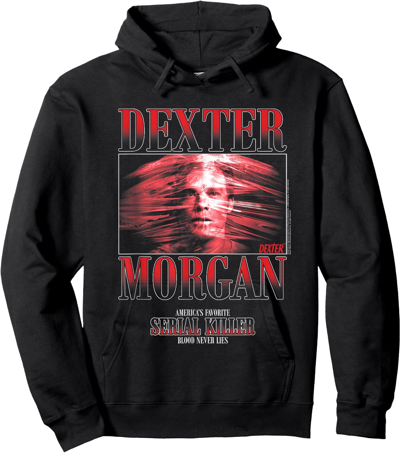 Dexter Main Image Plastic Wrap Retro 90's TV Shows Hoodie - Hoodie | Black