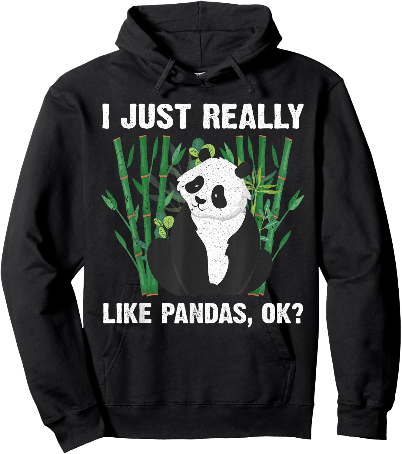 Funny Panda Design Women Boys Girls Panda Bear Lover Hoodie - Hoodie | Black