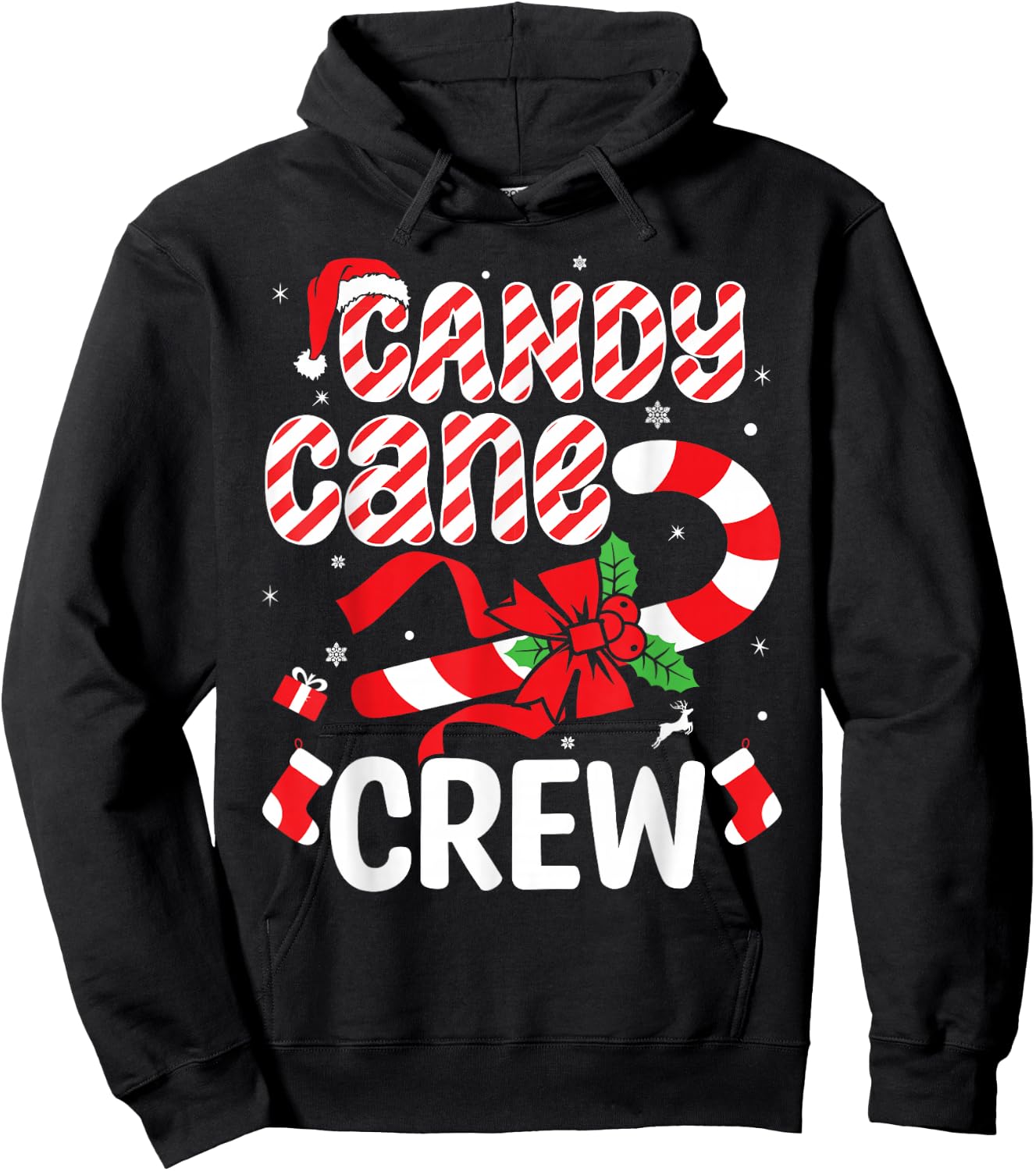 Candy Cane Crew - Funny Christmas Holiday Men Women Hoodie - Hoodie | Black