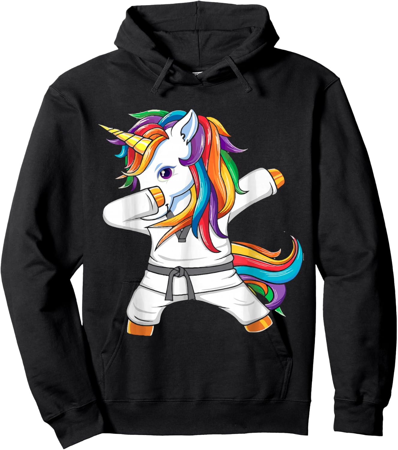 Funny Dabbing Unicorn Brazilian Jiu-Jitsu BJJ Kids Jew Jitsu Hoodie - Hoodie | Black