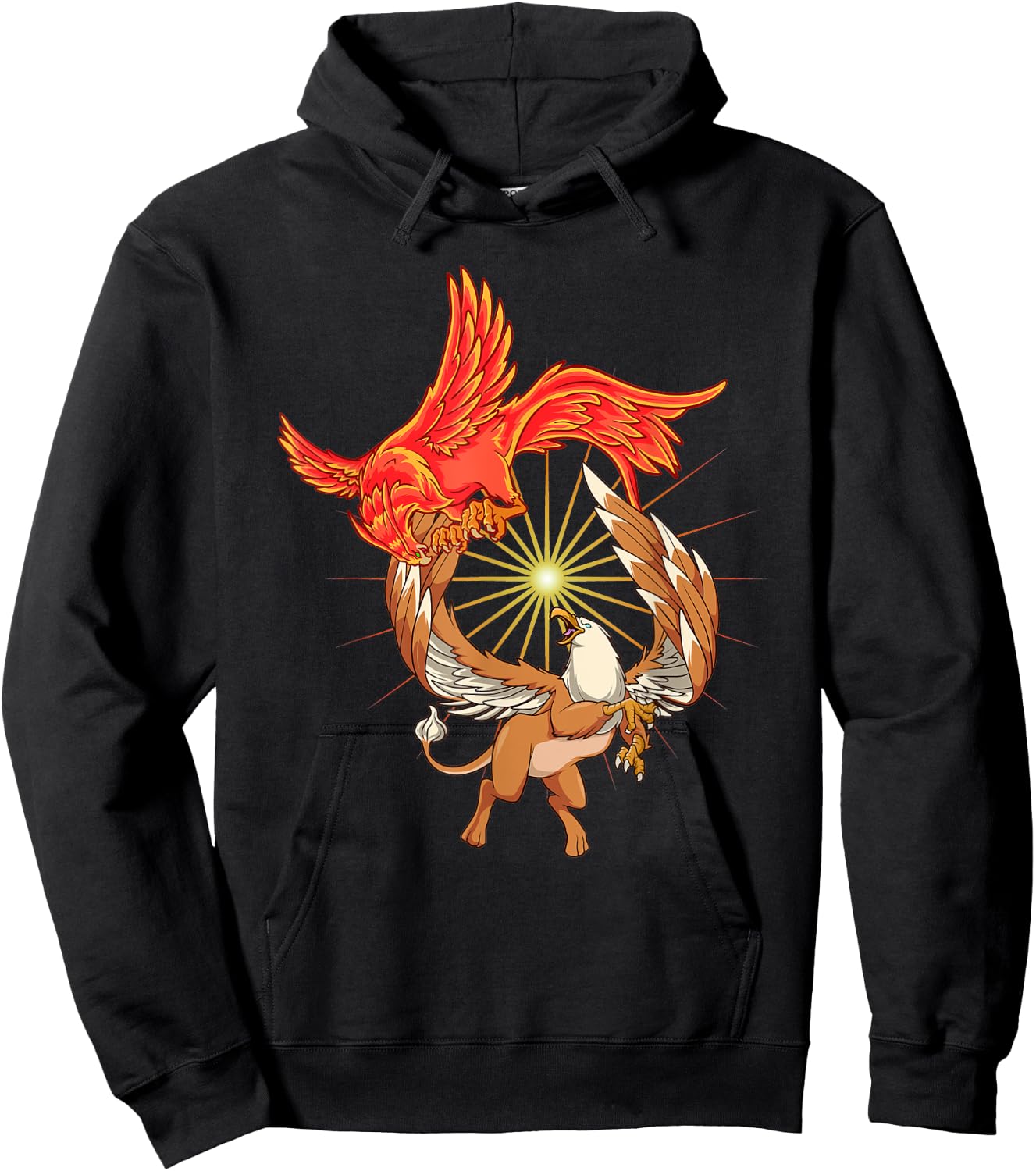 Animals of mythology - phoenix vs griffin Hoodie - Hoodie | Black