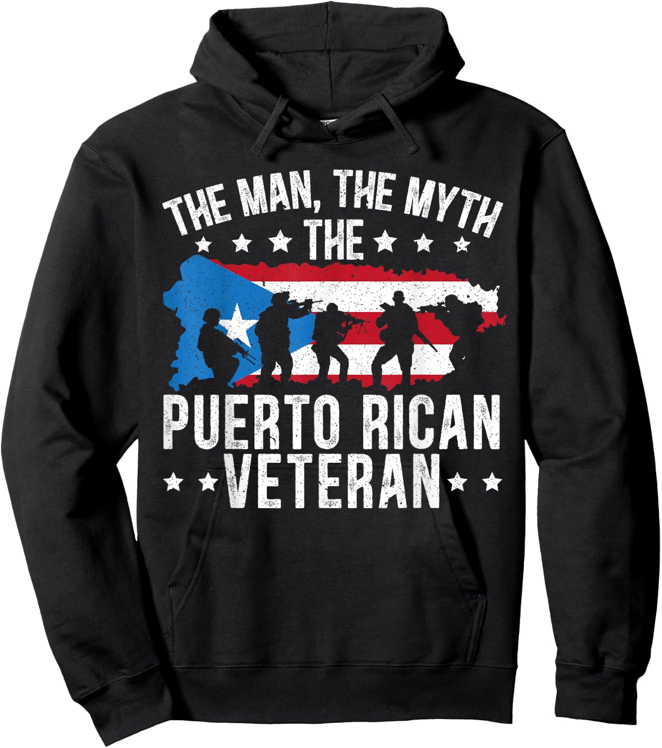 The Man The Myth The Puerto Rican Veteran Military Army Hoodie - Hoodie | Black