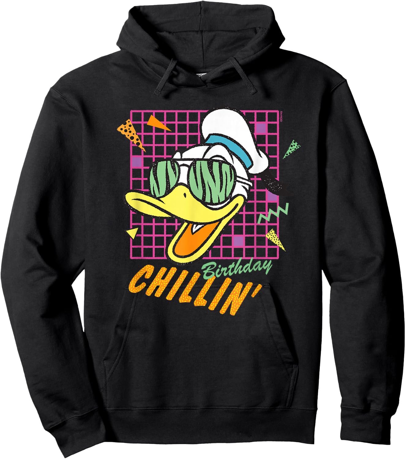 Disney Donald Duck Retro 1980s Birthday Chillin' Hoodie - Hoodie | Black